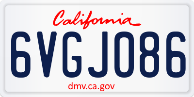 CA license plate 6VGJ086
