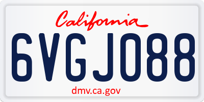 CA license plate 6VGJ088