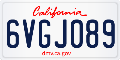 CA license plate 6VGJ089