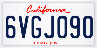 CA license plate 6VGJ090