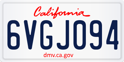 CA license plate 6VGJ094