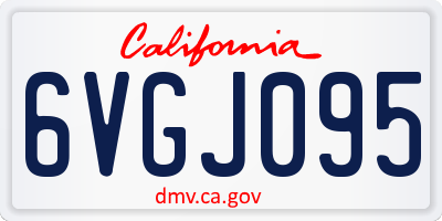 CA license plate 6VGJ095