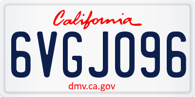 CA license plate 6VGJ096