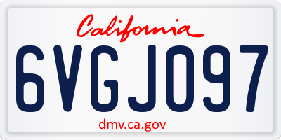 CA license plate 6VGJ097