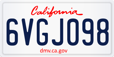 CA license plate 6VGJ098