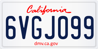 CA license plate 6VGJ099