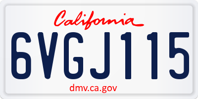 CA license plate 6VGJ115