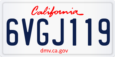CA license plate 6VGJ119