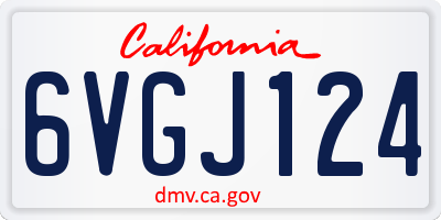 CA license plate 6VGJ124
