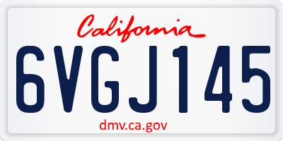 CA license plate 6VGJ145