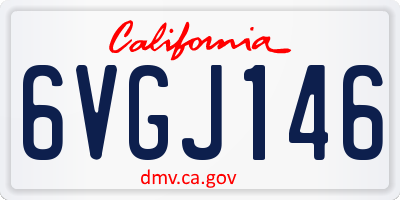 CA license plate 6VGJ146