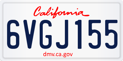 CA license plate 6VGJ155