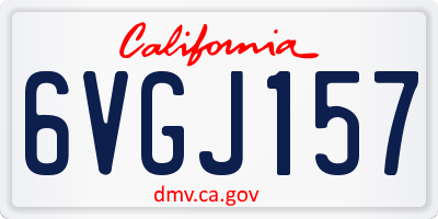 CA license plate 6VGJ157