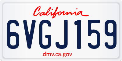 CA license plate 6VGJ159