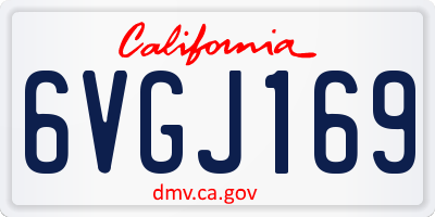 CA license plate 6VGJ169