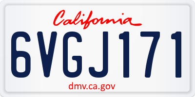 CA license plate 6VGJ171