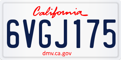 CA license plate 6VGJ175