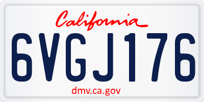 CA license plate 6VGJ176
