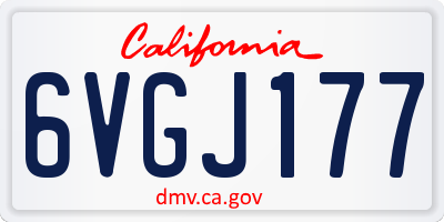 CA license plate 6VGJ177