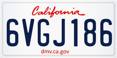 CA license plate 6VGJ186