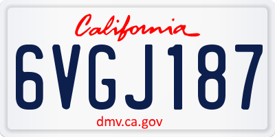CA license plate 6VGJ187