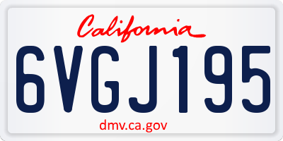 CA license plate 6VGJ195