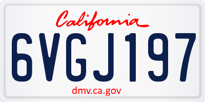 CA license plate 6VGJ197