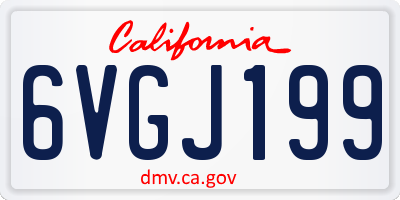 CA license plate 6VGJ199