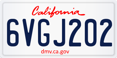 CA license plate 6VGJ202