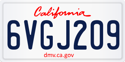 CA license plate 6VGJ209