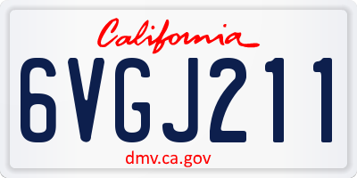 CA license plate 6VGJ211