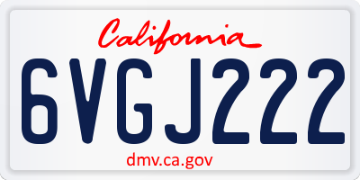 CA license plate 6VGJ222