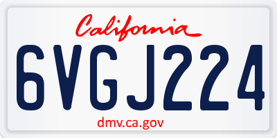 CA license plate 6VGJ224