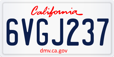 CA license plate 6VGJ237