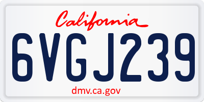 CA license plate 6VGJ239