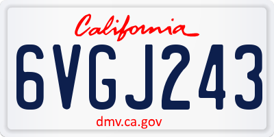 CA license plate 6VGJ243