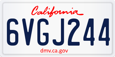 CA license plate 6VGJ244