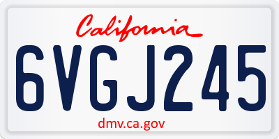 CA license plate 6VGJ245