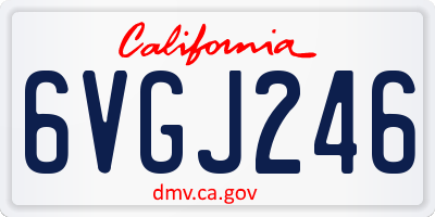 CA license plate 6VGJ246