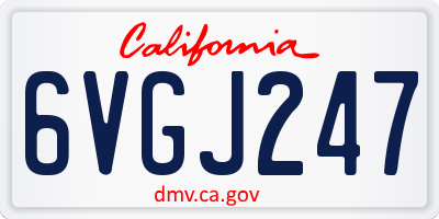 CA license plate 6VGJ247