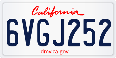 CA license plate 6VGJ252