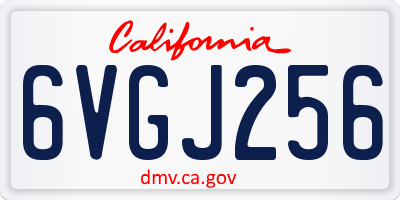 CA license plate 6VGJ256