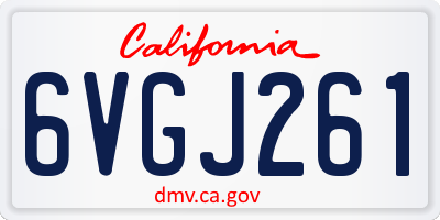 CA license plate 6VGJ261