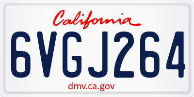 CA license plate 6VGJ264