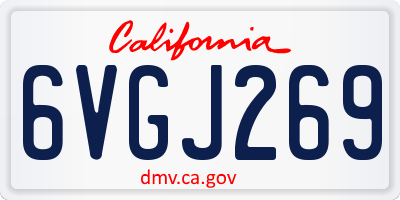 CA license plate 6VGJ269