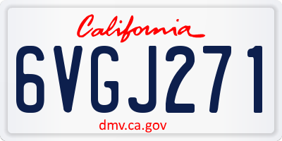 CA license plate 6VGJ271