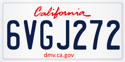 CA license plate 6VGJ272