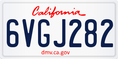 CA license plate 6VGJ282