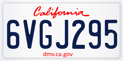 CA license plate 6VGJ295