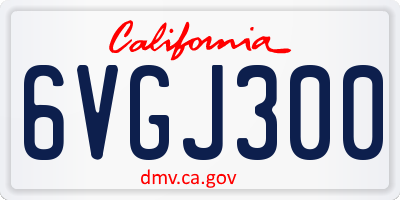 CA license plate 6VGJ300